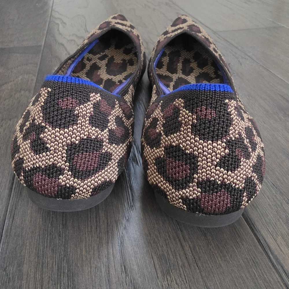 Rothy’s The Point Flats In Retired Wildcat Leopard Print Shoes Size 7